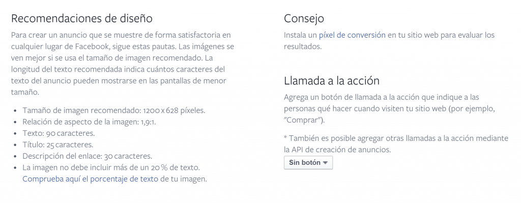 Recomendaciones Facebook ads