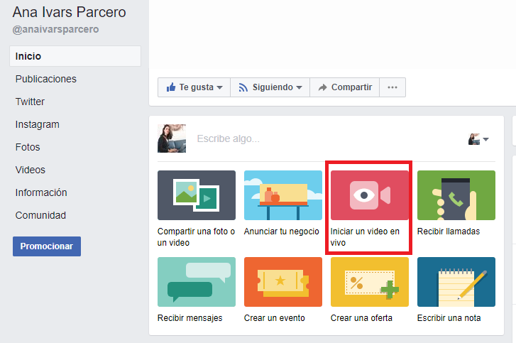 Qu&eacute; es Facebook live fan page
