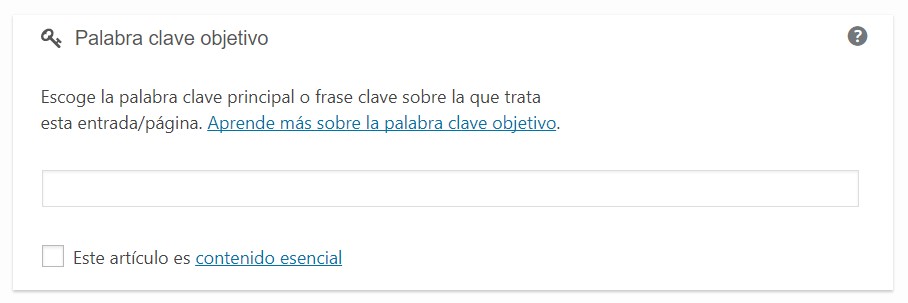 Densidad de palabras clave Yoast